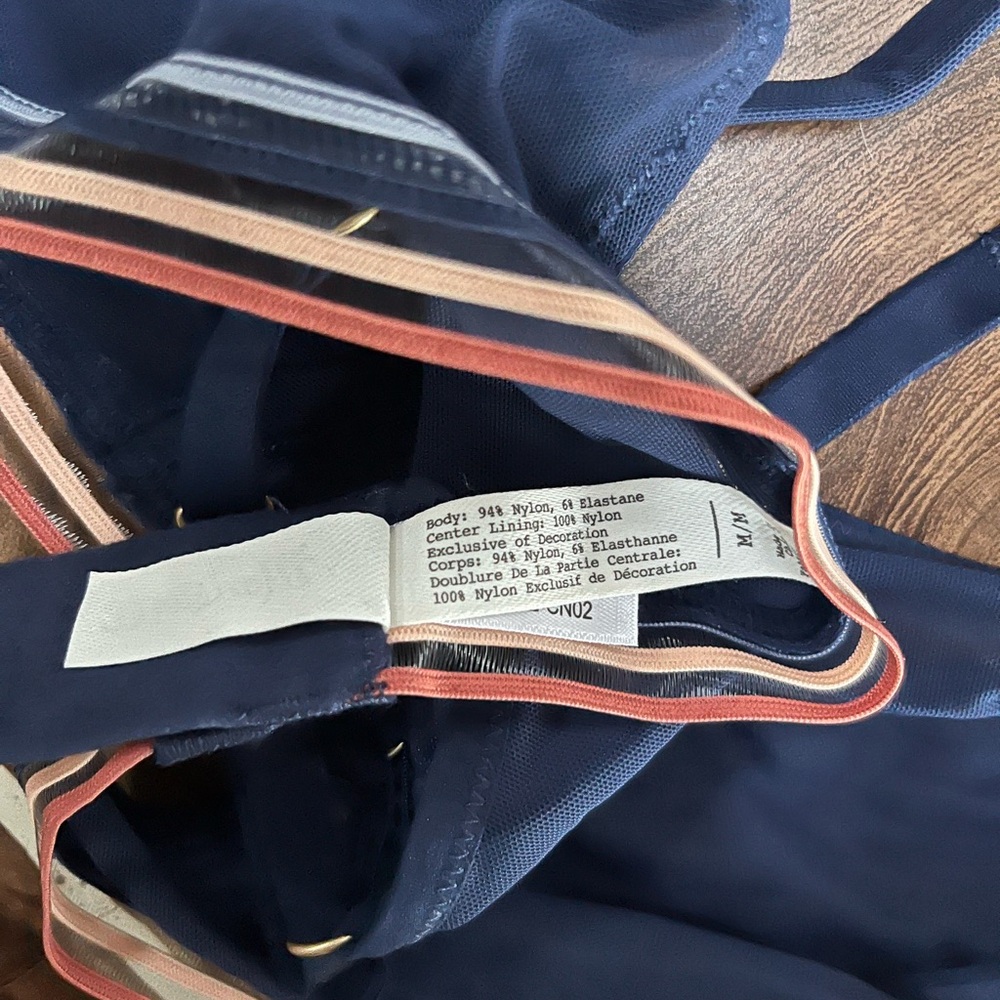 Madewell Nora Mesh Navy Blue Sheer Bra size M new with tags! - Picture 7 of 10